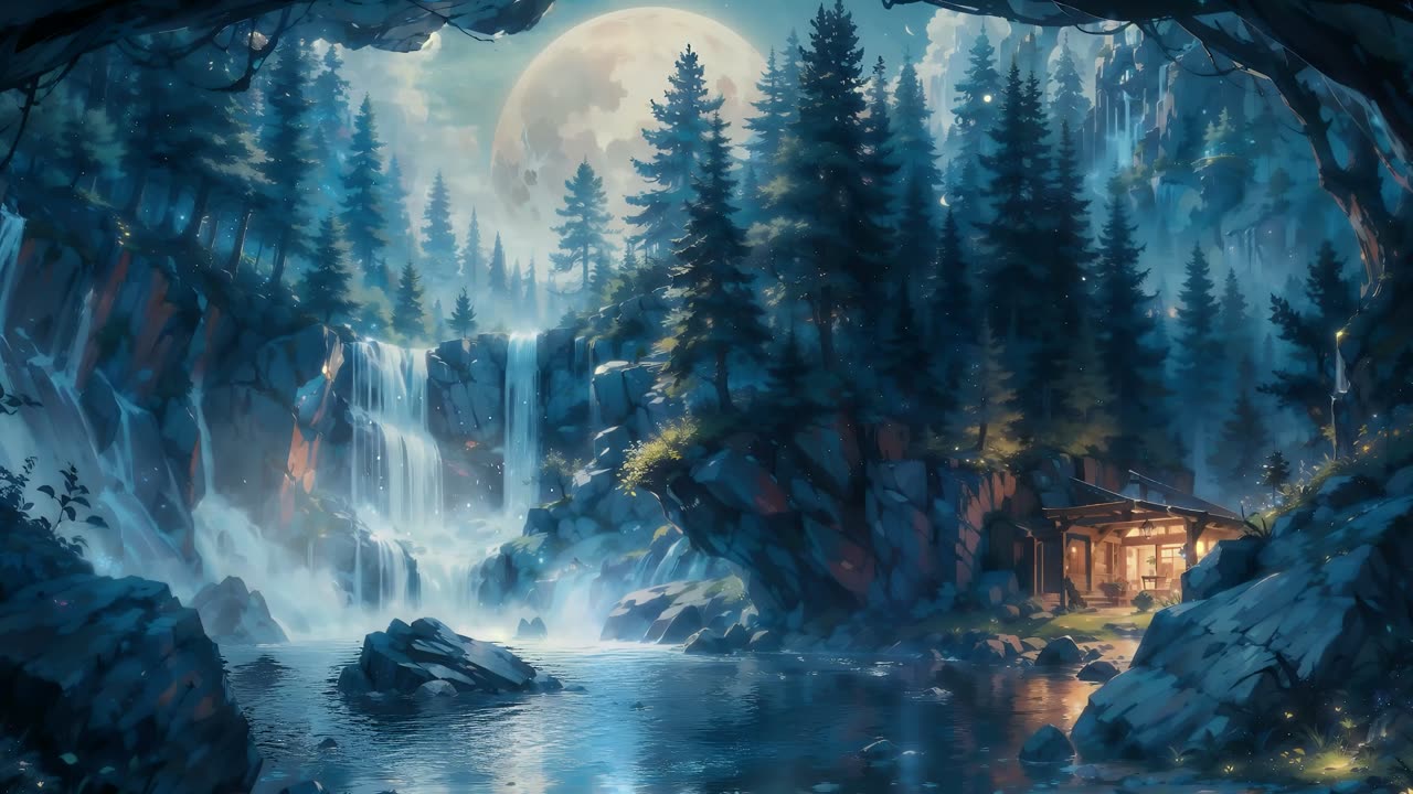 Blue Forest Waterfalls live wallpaper for Mac