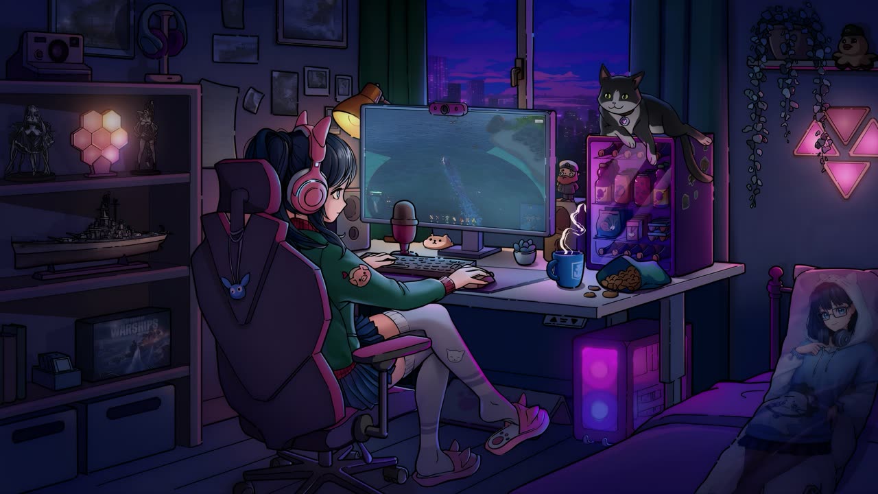Lofi Gaming Room live wallpaper for Mac