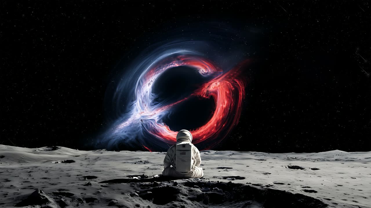 Man in Space Black Hole live wallpaper for Mac