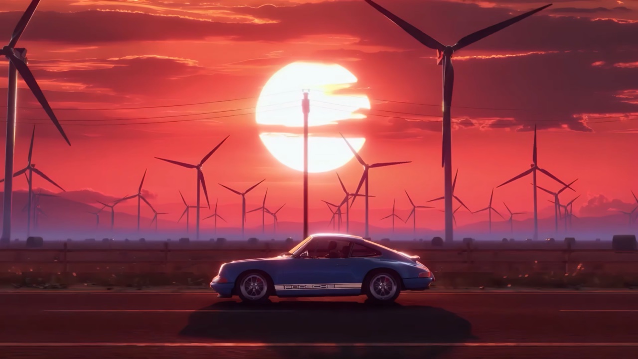 Evening Drive And Windmills