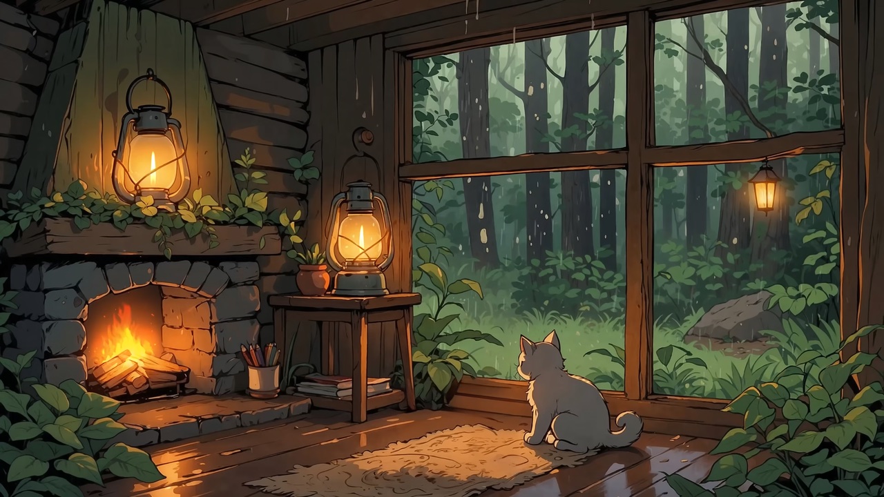 Cabin Cat Rainy Day