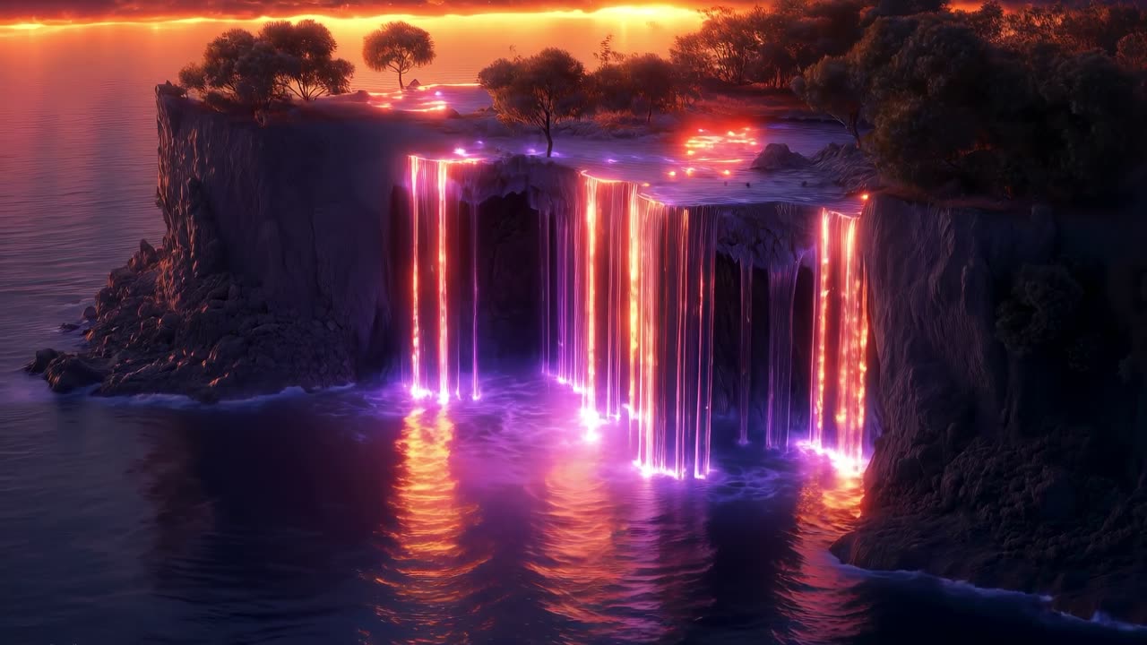 Neon Waterfall