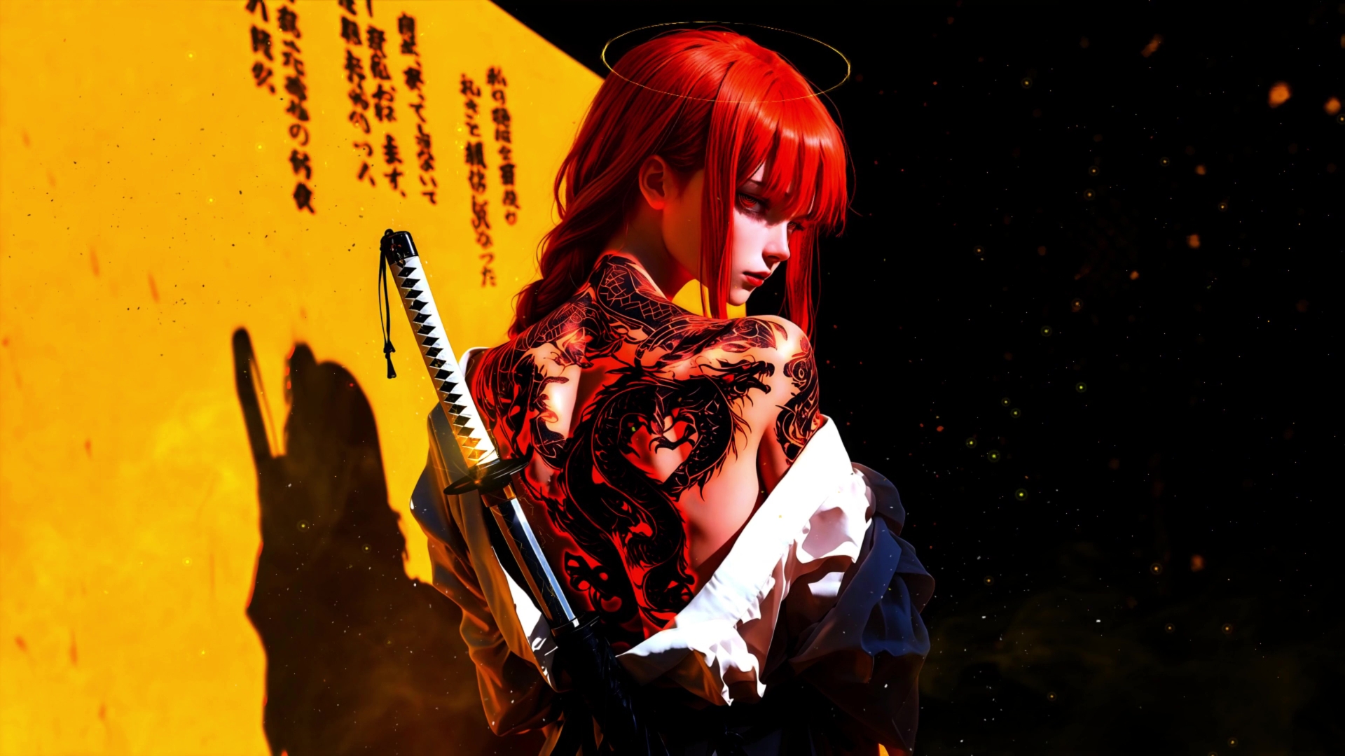 Makima Dragon Samurai Chainsaw Man Live Wallpaper