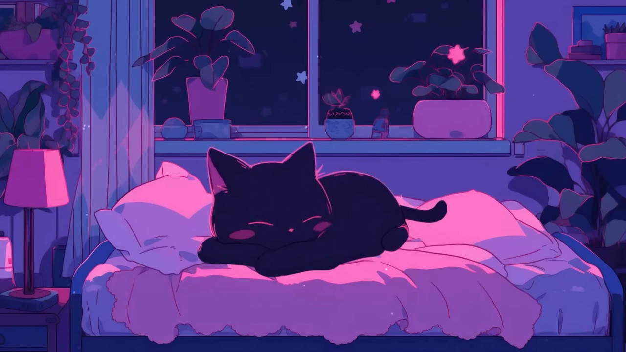 Sleeping Black Cat