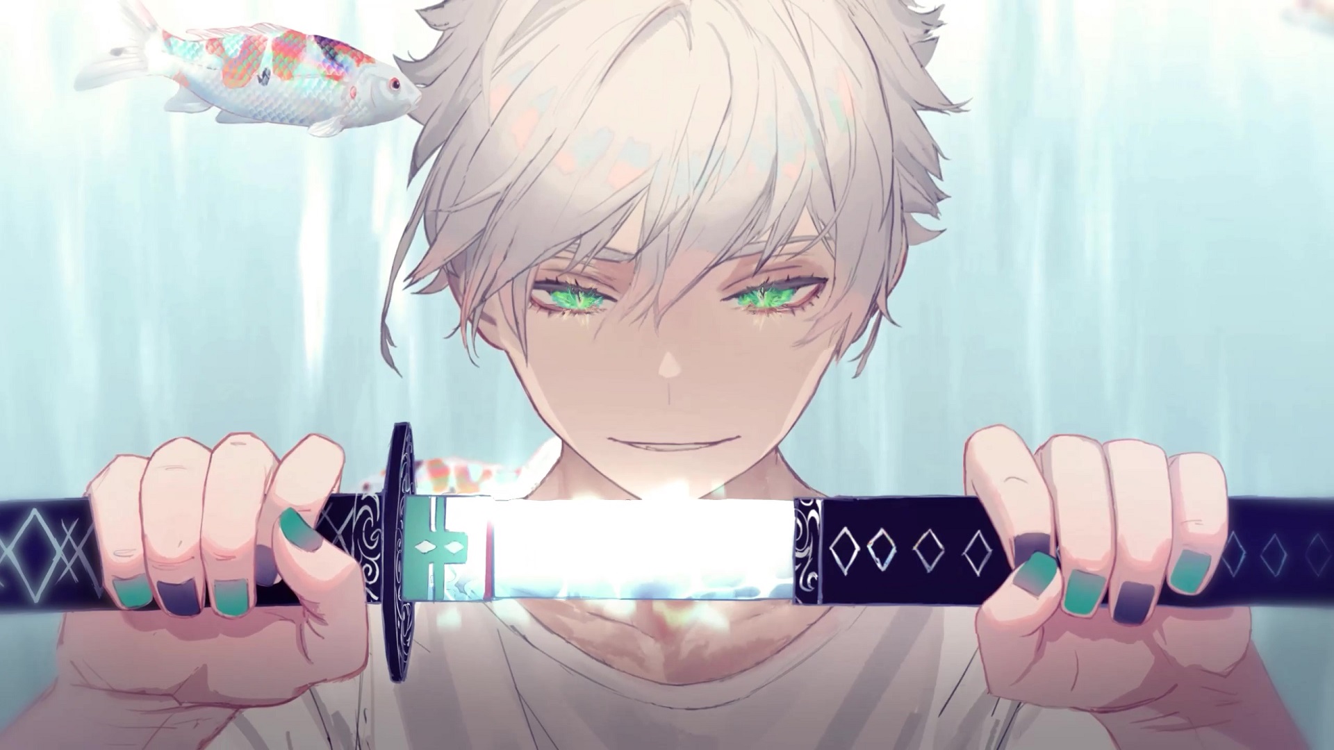 Samurai Anime Boy Koi In Sword