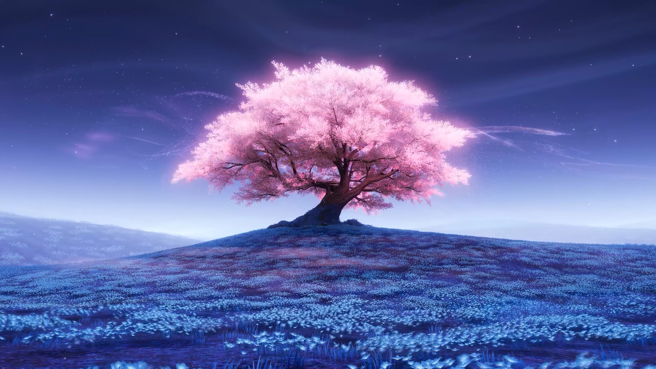 Magical Sakura Tree live wallpaper for Mac